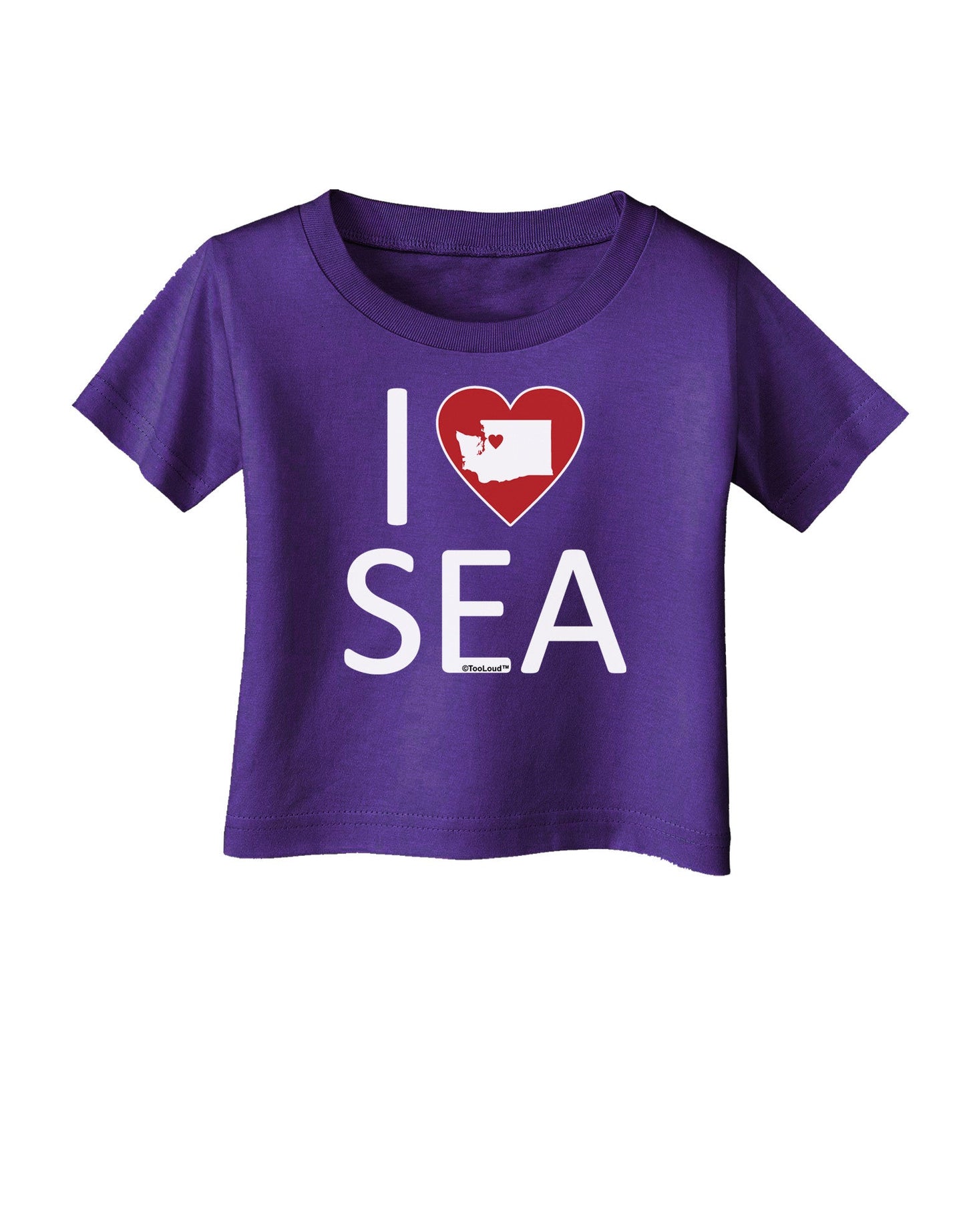 I Heart Seattle Infant T-Shirt Dark-Infant T-Shirt-TooLoud-Purple-06-Months-Davson Sales