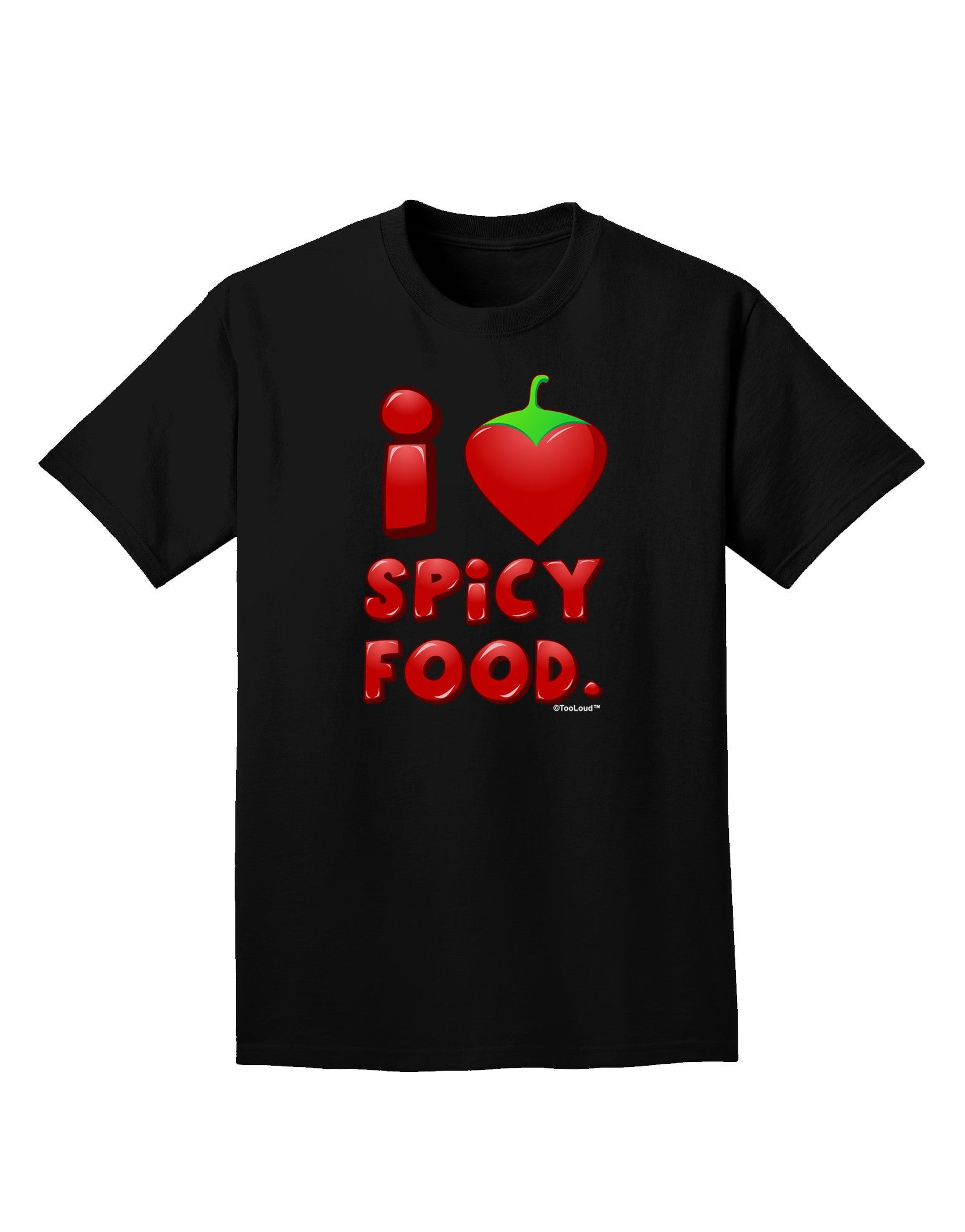I Heart Spicy Food Adult Dark T-Shirt-Mens T-Shirt-TooLoud-Black-Small-Davson Sales