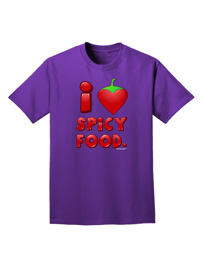 I Heart Spicy Food Adult Dark T-Shirt