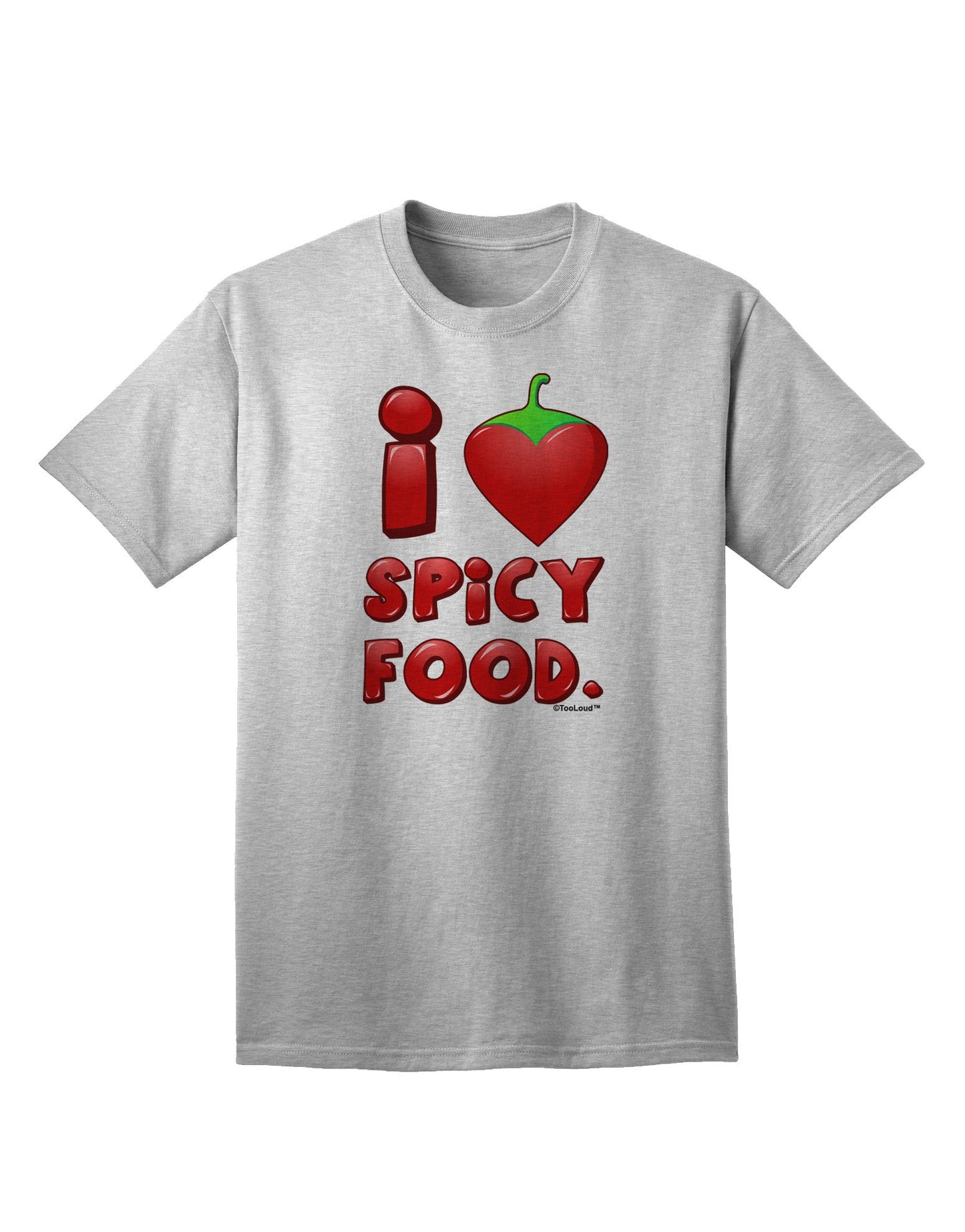 I Heart Spicy Food Adult T-Shirt-Mens T-Shirt-TooLoud-AshGray-Small-Davson Sales
