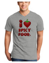 I Heart Spicy Food Adult V-Neck T-shirt