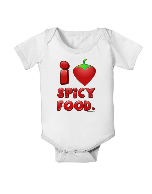 I Heart Spicy Food Baby Romper Bodysuit-Baby Romper-TooLoud-White-06-Months-Davson Sales