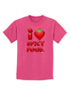 I Heart Spicy Food Childrens Dark T-Shirt-Childrens T-Shirt-TooLoud-Sangria-X-Small-Davson Sales