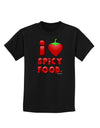 I Heart Spicy Food Childrens Dark T-Shirt-Childrens T-Shirt-TooLoud-Black-X-Small-Davson Sales