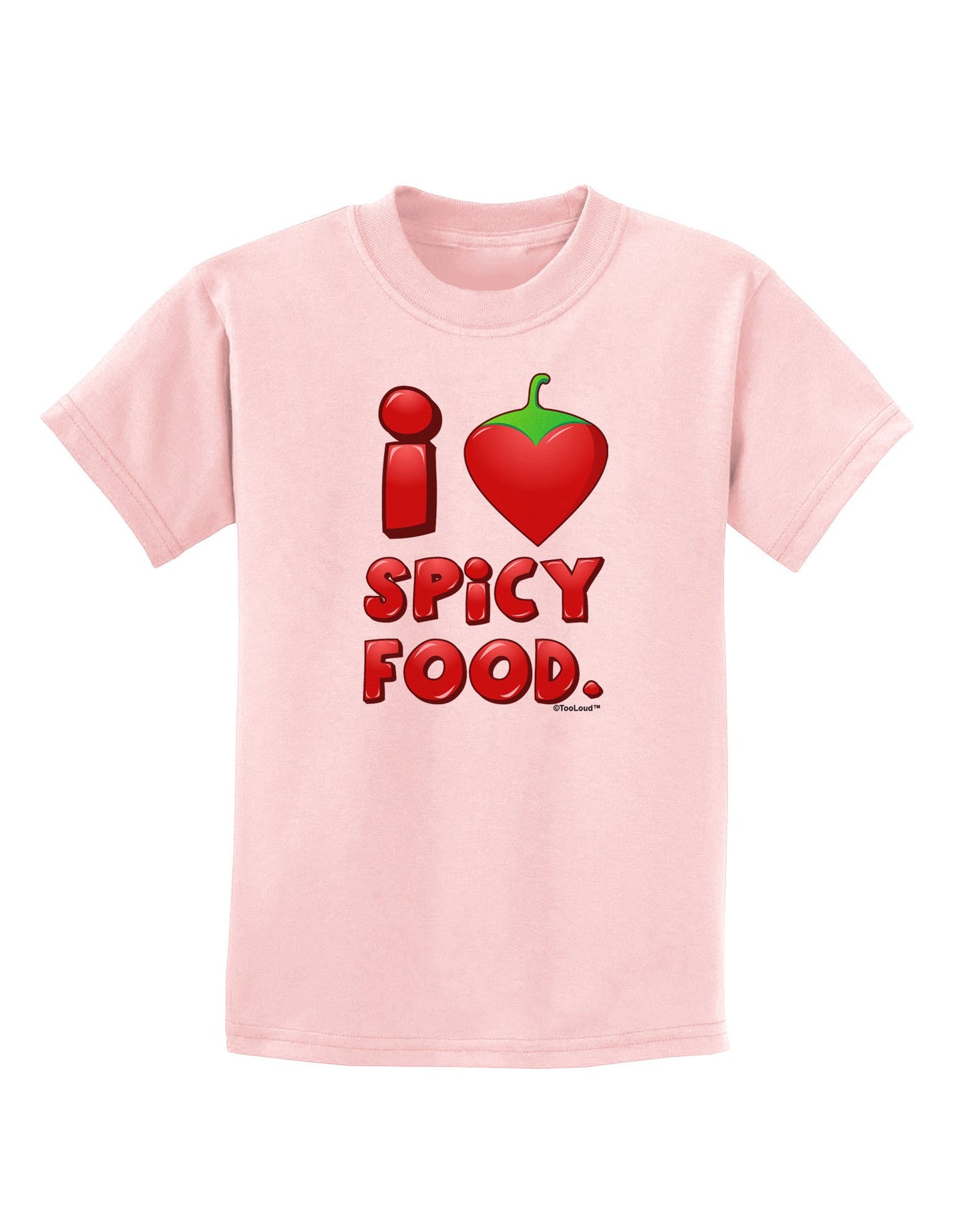 I Heart Spicy Food Childrens T-Shirt-Childrens T-Shirt-TooLoud-PalePink-X-Small-Davson Sales