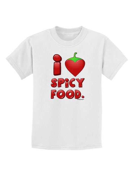 I Heart Spicy Food Childrens T-Shirt-Childrens T-Shirt-TooLoud-White-X-Small-Davson Sales