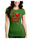 I Heart Spicy Food Juniors Petite Crew Dark T-Shirt-T-Shirts Juniors Tops-TooLoud-Kiwi-Green-Juniors Fitted Small-Davson Sales