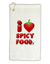 I Heart Spicy Food Micro Terry Gromet Golf Towel 11&#x22;x19-Golf Towel-TooLoud-White-Davson Sales