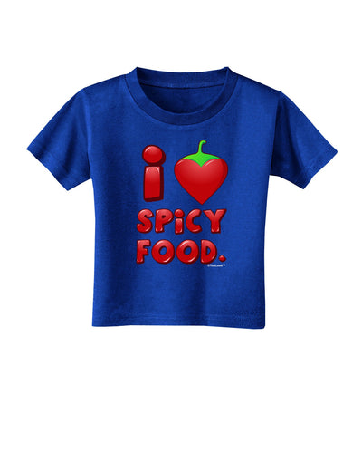 I Heart Spicy Food Toddler T-Shirt Dark-Toddler T-Shirt-TooLoud-Royal-Blue-2T-Davson Sales