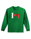 I Heart Sriracha Design Adult Long Sleeve Dark T-Shirt by TooLoud-TooLoud-Kelly-Green-Small-Davson Sales