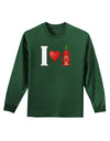 I Heart Sriracha Design Adult Long Sleeve Dark T-Shirt by TooLoud-TooLoud-Dark-Green-Small-Davson Sales