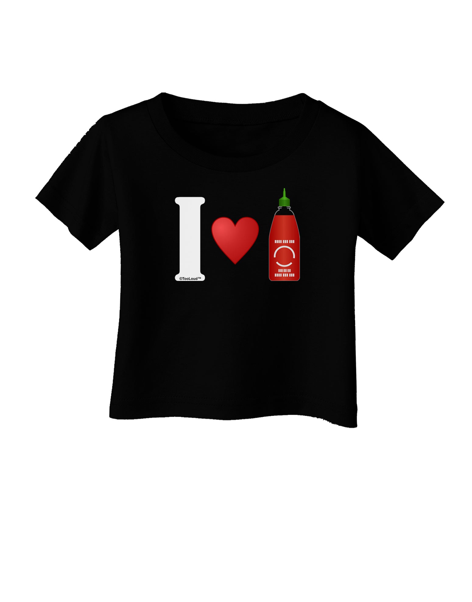 I Heart Sriracha Design Infant T-Shirt Dark by TooLoud-Infant T-Shirt-TooLoud-Black-06-Months-Davson Sales
