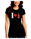 I Heart Sriracha Design Juniors Crew Dark T-Shirt by TooLoud-T-Shirts Juniors Tops-TooLoud-Black-Juniors Fitted Small-Davson Sales