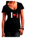 I Heart Sriracha Design Juniors V-Neck Dark T-Shirt by TooLoud-Womens V-Neck T-Shirts-TooLoud-Black-Juniors Fitted Small-Davson Sales