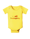 I Heart Thanksgiving Pumpkin Pie Baby Romper Bodysuit-Baby Romper-TooLoud-Yellow-06-Months-Davson Sales