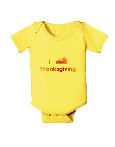 I Heart Thanksgiving Pumpkin Pie Baby Romper Bodysuit-Baby Romper-TooLoud-Yellow-06-Months-Davson Sales