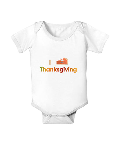 I Heart Thanksgiving Pumpkin Pie Baby Romper Bodysuit-Baby Romper-TooLoud-White-06-Months-Davson Sales