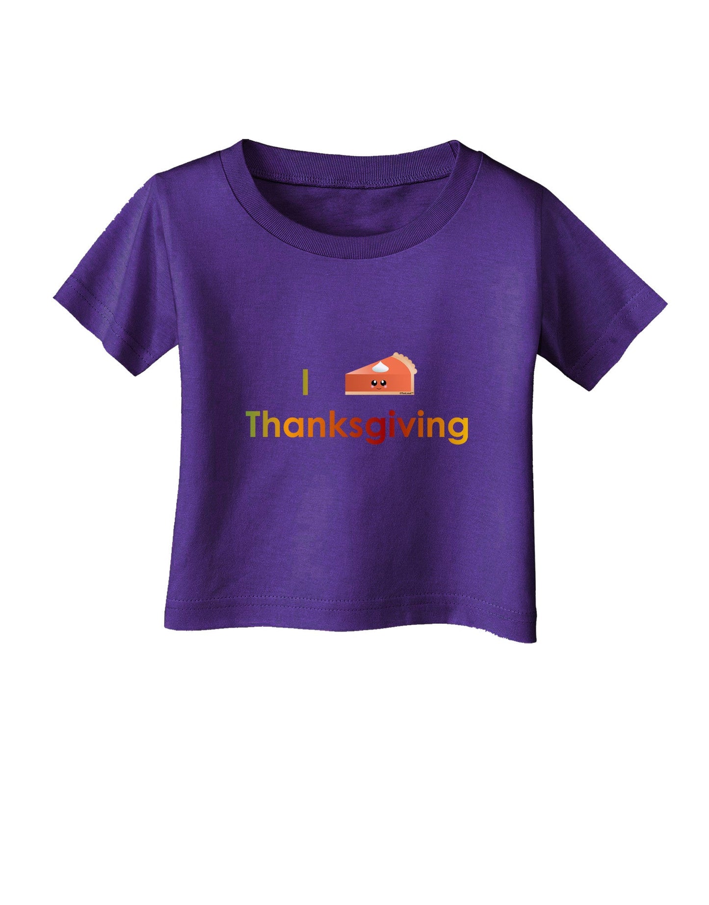 I Heart Thanksgiving Pumpkin Pie Infant T-Shirt Dark-Infant T-Shirt-TooLoud-Purple-06-Months-Davson Sales