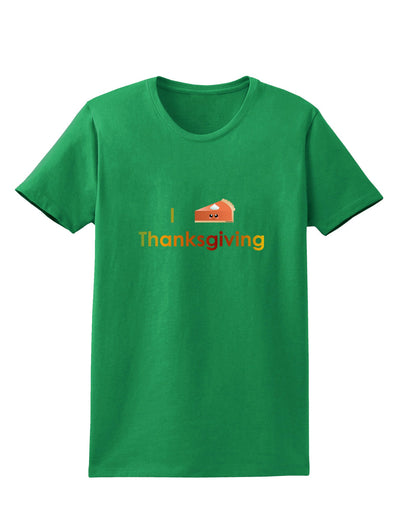 I Heart Thanksgiving Pumpkin Pie Womens Dark T-Shirt-TooLoud-Kelly-Green-X-Small-Davson Sales