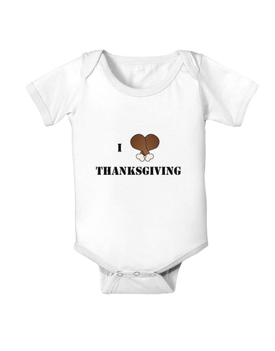 I Heart Thanksgiving Turkey Leg Baby Romper Bodysuit-Baby Romper-TooLoud-White-06-Months-Davson Sales