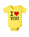 I Heart You Baby Romper Bodysuit-Baby Romper-TooLoud-Yellow-06-Months-Davson Sales