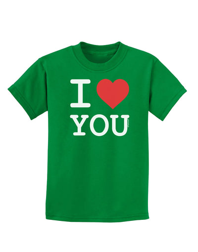 I Heart You Childrens Dark T-Shirt-Childrens T-Shirt-TooLoud-Kelly-Green-X-Small-Davson Sales