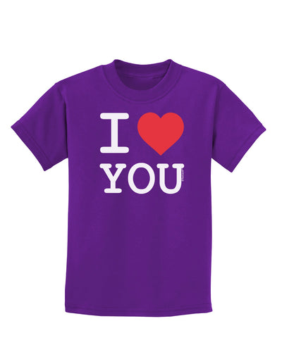 I Heart You Childrens Dark T-Shirt-Childrens T-Shirt-TooLoud-Purple-X-Small-Davson Sales