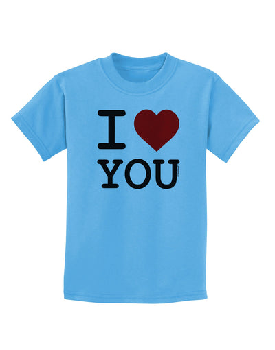 I Heart You Childrens T-Shirt-Childrens T-Shirt-TooLoud-Aquatic-Blue-X-Small-Davson Sales