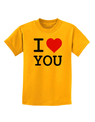 I Heart You Childrens T-Shirt-Childrens T-Shirt-TooLoud-Gold-X-Small-Davson Sales