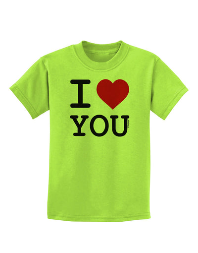 I Heart You Childrens T-Shirt-Childrens T-Shirt-TooLoud-Lime-Green-X-Small-Davson Sales