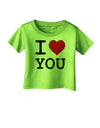 I Heart You Infant T-Shirt-Infant T-Shirt-TooLoud-Lime-Green-06-Months-Davson Sales