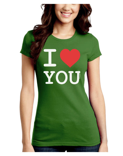 I Heart You Juniors Crew Dark T-Shirt-T-Shirts Juniors Tops-TooLoud-Kiwi-Green-Juniors Fitted Small-Davson Sales