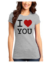 I Heart You Juniors T-Shirt-Womens Juniors T-Shirt-TooLoud-Ash-Gray-Juniors Fitted X-Small-Davson Sales