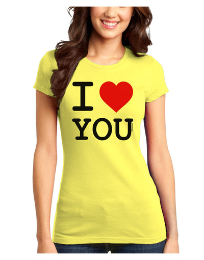 I Heart You Juniors T-Shirt-Womens Juniors T-Shirt-TooLoud-Yellow-Juniors Fitted X-Small-Davson Sales