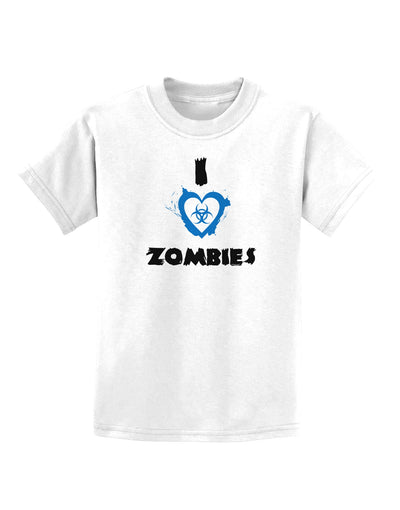 I Heart Zombies - Bio Hazard Heart Blue Childrens T-Shirt-Childrens T-Shirt-TooLoud-White-X-Small-Davson Sales