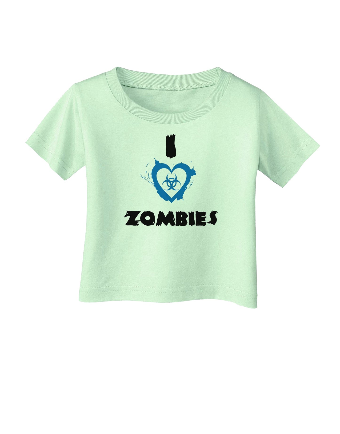 I Heart Zombies - Bio Hazard Heart Blue Infant T-Shirt-Infant T-Shirt-TooLoud-Light-Green-06-Months-Davson Sales