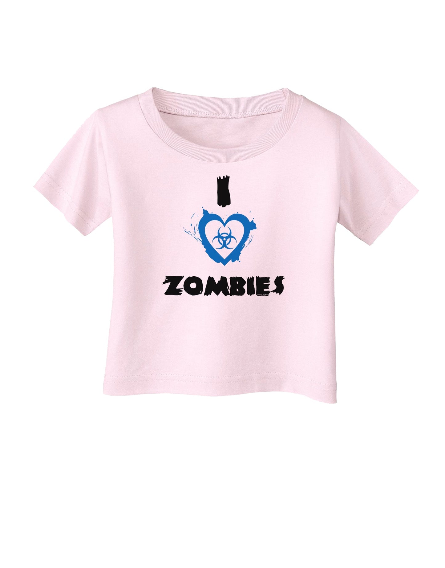 I Heart Zombies - Bio Hazard Heart Blue Infant T-Shirt-Infant T-Shirt-TooLoud-Light-Pink-06-Months-Davson Sales