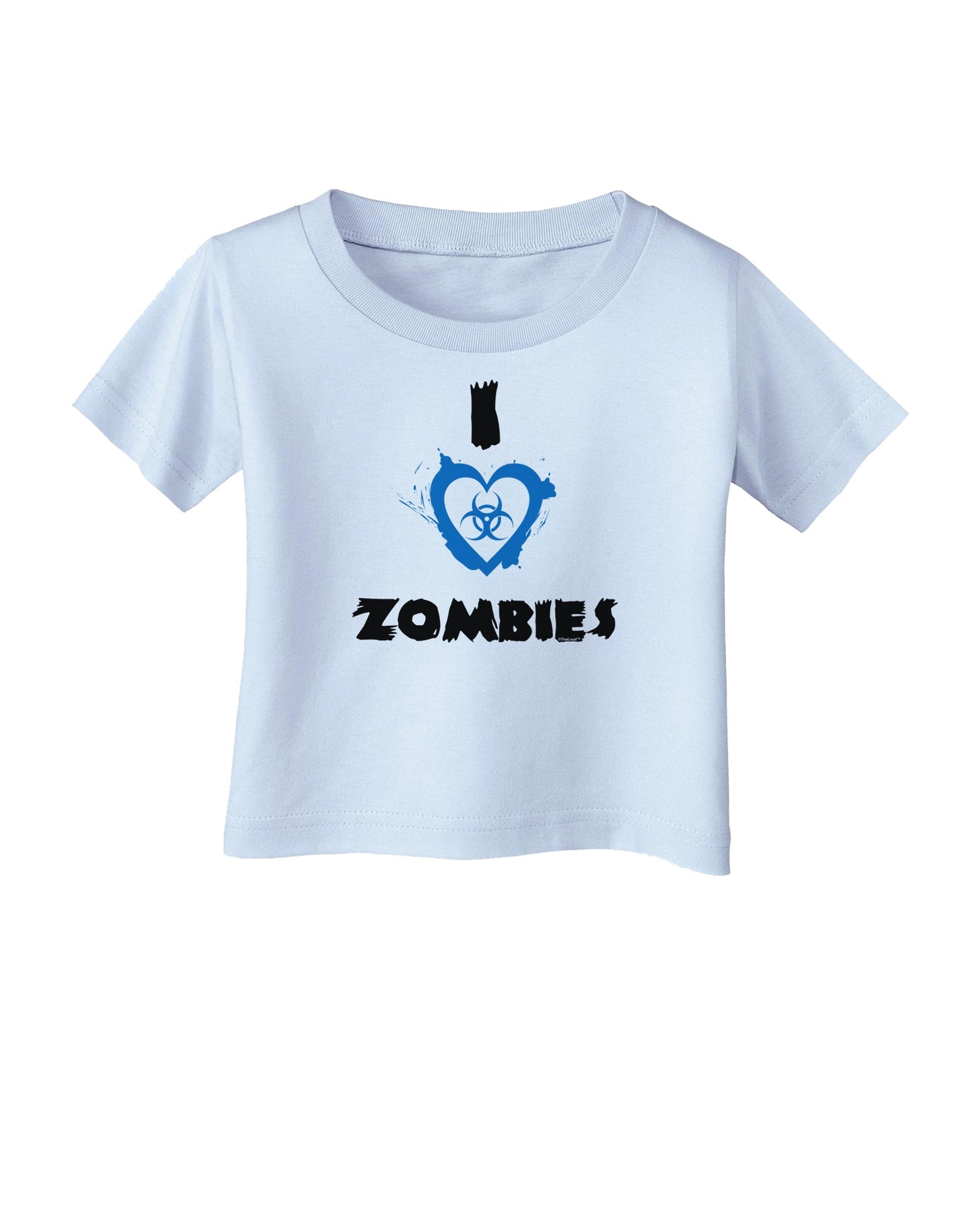 I Heart Zombies - Bio Hazard Heart Blue Infant T-Shirt-Infant T-Shirt-TooLoud-Light-Blue-06-Months-Davson Sales