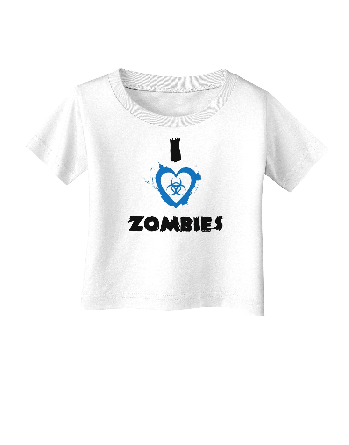 I Heart Zombies - Bio Hazard Heart Blue Infant T-Shirt-Infant T-Shirt-TooLoud-White-06-Months-Davson Sales