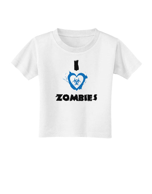 I Heart Zombies - Bio Hazard Heart Blue Toddler T-Shirt-Toddler T-Shirt-TooLoud-White-2T-Davson Sales