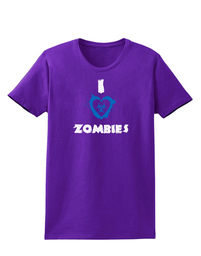 I Heart Zombies - Bio Hazard Heart Blue Womens Dark T-Shirt-Womens T-Shirt-TooLoud-Purple-X-Small-Davson Sales