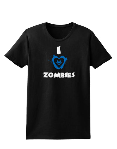 I Heart Zombies - Bio Hazard Heart Blue Womens Dark T-Shirt-Womens T-Shirt-TooLoud-Black-X-Small-Davson Sales