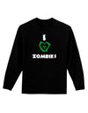 I Heart Zombies - Bio Hazard Heart Green Adult Long Sleeve Dark T-Shirt-TooLoud-Black-Small-Davson Sales