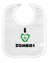 I Heart Zombies - Bio Hazard Heart Green Baby Bib