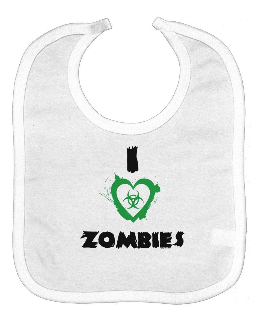 I Heart Zombies - Bio Hazard Heart Green Baby Bib