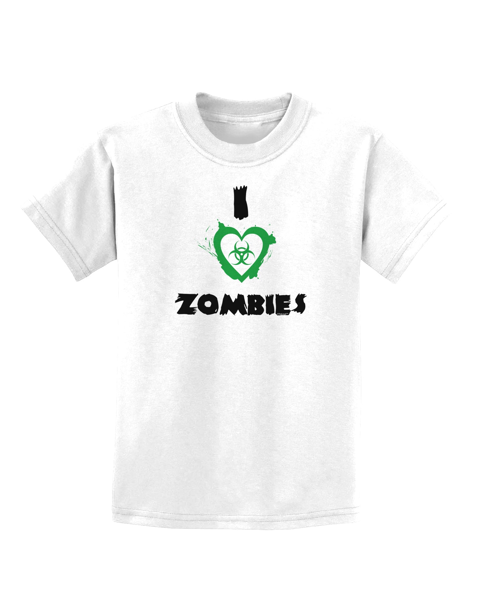 I Heart Zombies - Bio Hazard Heart Green Childrens T-Shirt-Childrens T-Shirt-TooLoud-White-X-Small-Davson Sales
