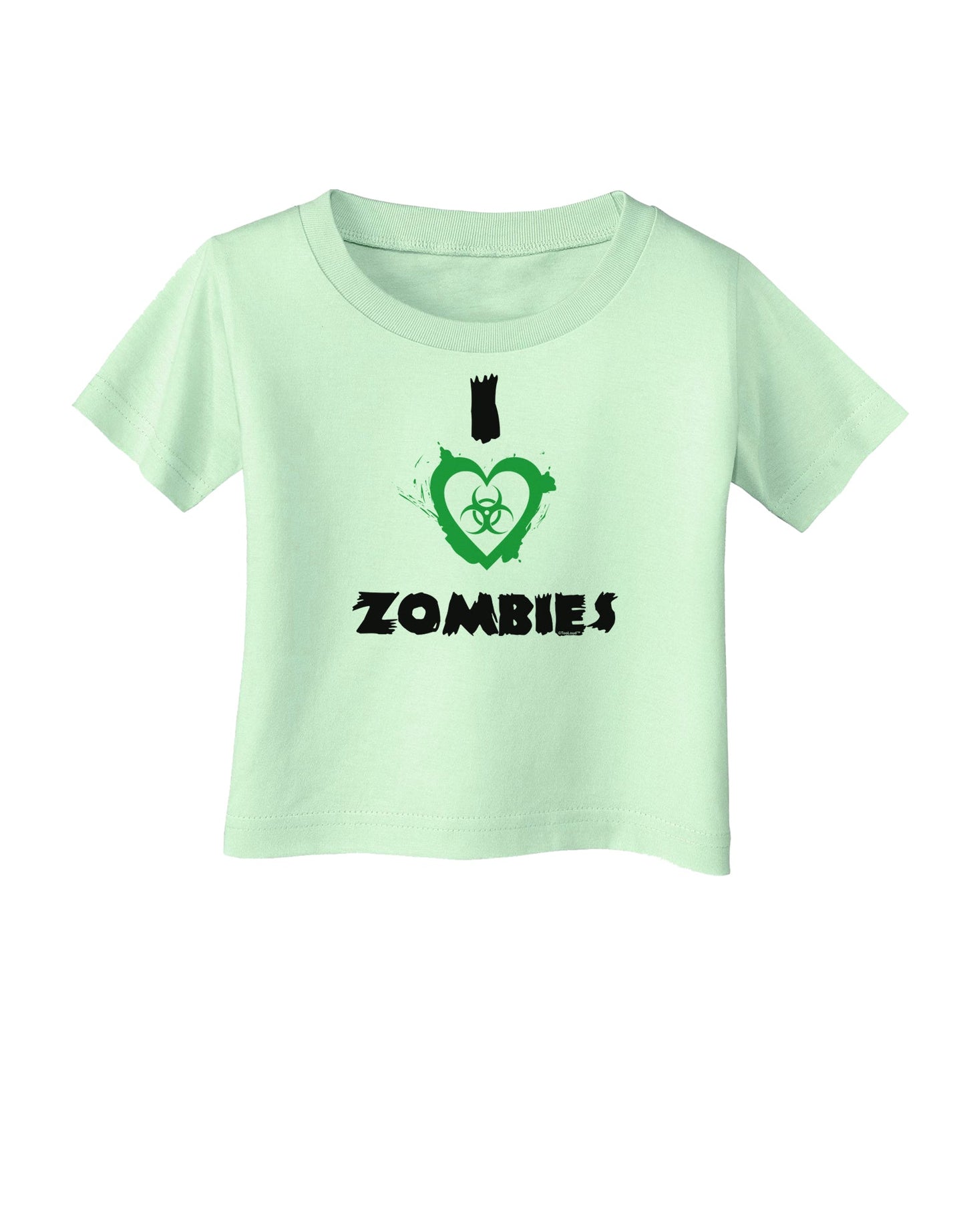 I Heart Zombies - Bio Hazard Heart Green Infant T-Shirt-Infant T-Shirt-TooLoud-Light-Green-06-Months-Davson Sales