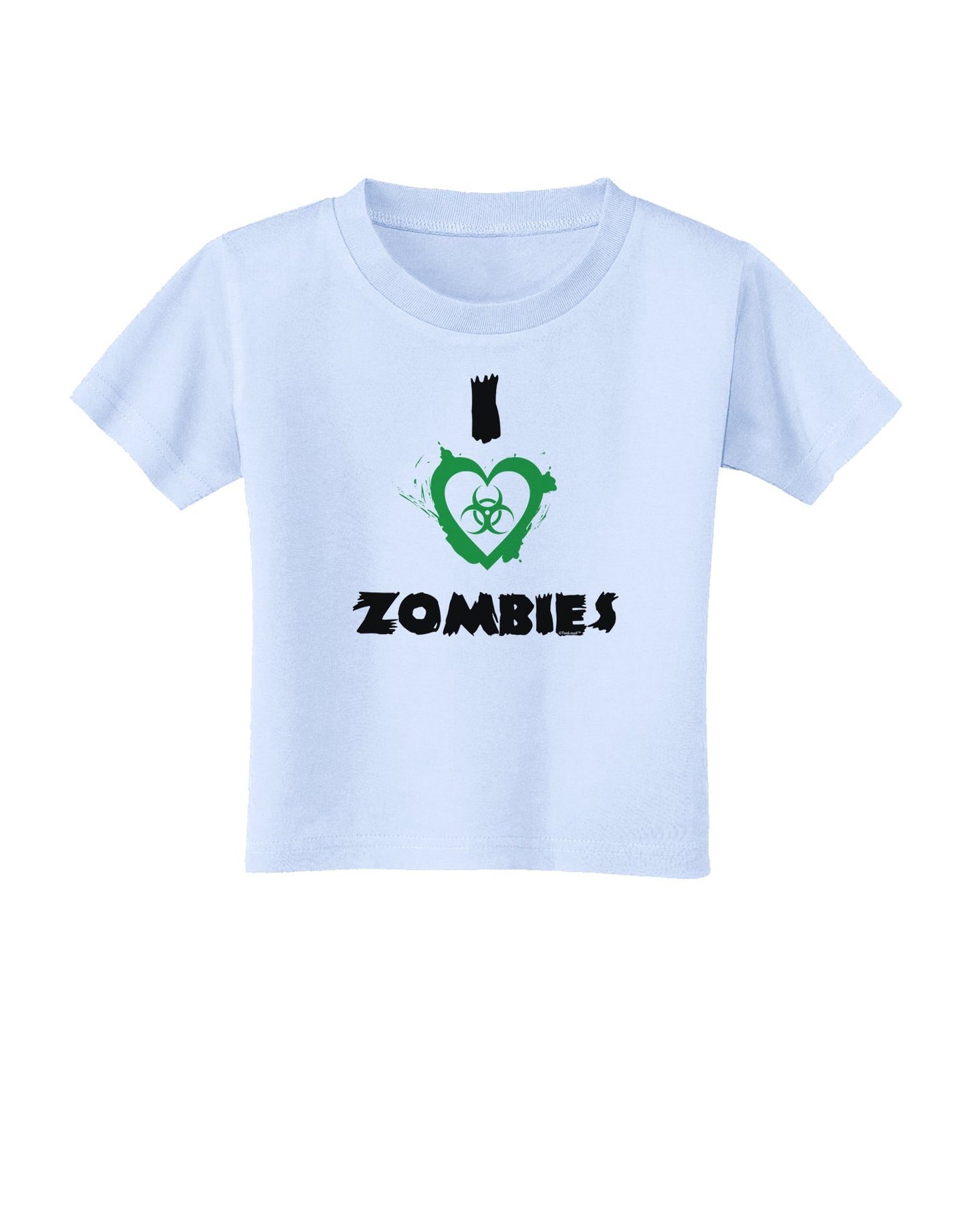 I Heart Zombies - Bio Hazard Heart Green Toddler T-Shirt-Toddler T-Shirt-TooLoud-Light-Blue-2T-Davson Sales