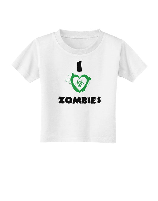 I Heart Zombies - Bio Hazard Heart Green Toddler T-Shirt-Toddler T-Shirt-TooLoud-White-2T-Davson Sales
