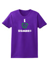 I Heart Zombies - Bio Hazard Heart Green Womens Dark T-Shirt-Womens T-Shirt-TooLoud-Purple-X-Small-Davson Sales